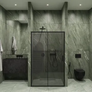 Душевая дверь by Deonria Kupe D-195-150-6-G- 150см графит/графит